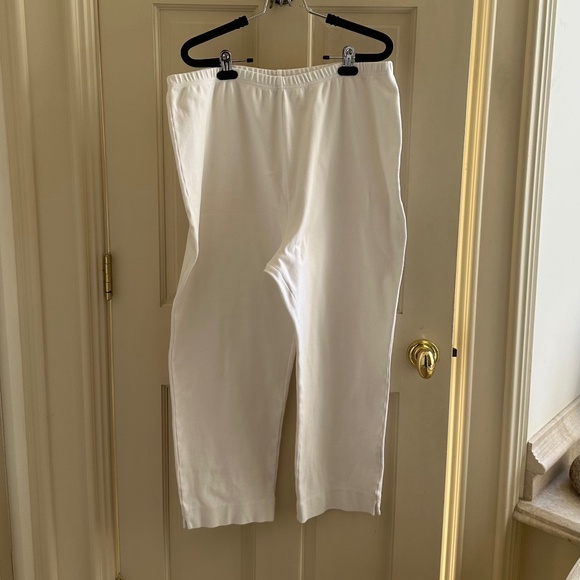 Joan Vass White Cotton/Spandex Pants Size 3-New Condition - Picture 1 of 8